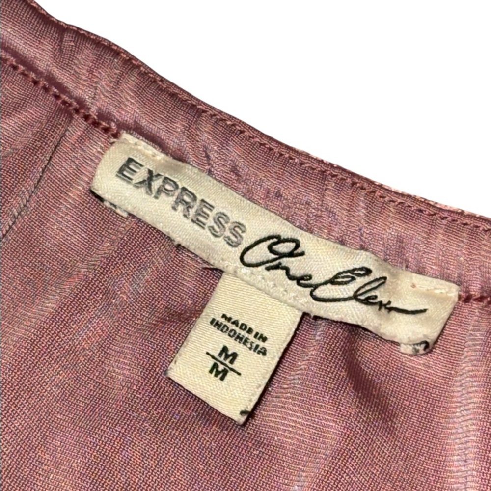 Express One Eleven Crushed Velvet Tank Top – Size M – Blush Pink – Soft Stretch - Picture 8 of 12